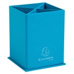Pot À Crayons Carré 4 Compartiments Carton Teksto - Turquoise - X 8 - Exacompta