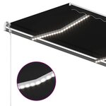 vidaXL Auvent manuel rétractable avec LED 4 5x3 m Anthracite