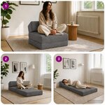 vidaXL Canapé-lit pliable Gris clair 60 x 70 x 41 cm Tissu