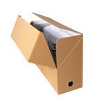 Boite Transfert Dos 120mm Papier Toilé - Havane - X 5 - Exacompta