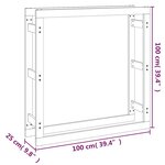 vidaXL Support pour bois de chauffage Noir 100x25x100 cm Bois de pin