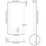 vidaXL Pieds de table de bar en acier naturel 2 pièces 60 x (110-111) cm