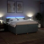vidaXL Sommier à lattes de lit avec matelas Gris foncé 200x200cm Tissu