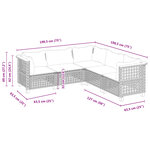 vidaXL Salon de jardin 5 Pièces avec coussins noir résine tressée