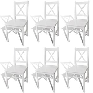 vidaXL Chaises à manger lot de 6 blanc pinède