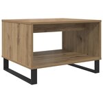 vidaXL Table basse chêne artisanal 60 x 50 x 40 cm Bois d'ingénierie