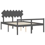 vidaXL Lit pour personne âgée sans matelas gris bois massif