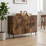 vidaXL Buffet Chêne fumé 89 x 34 5 x 60 cm Bois d'ingénierie
