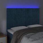 vidaXL Tête de lit à LED Bleu foncé 144x5x118/128 cm Velours