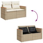 vidaXL Salon de jardin avec coussins 8 Pièces beige résine tressée