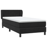 vidaXL Sommier à lattes de lit avec matelas noir 90x210 cm velours