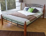 Design metal lit double 180 x 200 cadre de lit lattes bois neuf