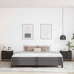 vidaXL Cadre de lit avec matelas Gris 200 x 200 cm tissu