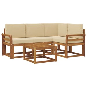 vidaXL Ensemble de canapés d'extérieur 5 pc Naturel et Beige