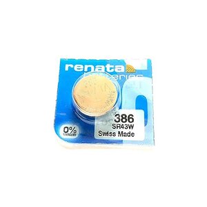 Blister de 1 Pile bouton oxyde argent X386 SR43W RENATA