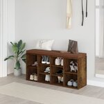 vidaXL Banc à chaussures Chêne fumé 103x30x48 cm Bois d'ingénierie