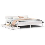vidaXL Cadre de lit sans matelas blanc 200x200 cm bois massif de pin