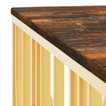 vidaXL Table basse doré acier inoxydable et bois massif récupération