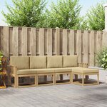 vidaXL Ensemble de canapés d'extérieur 5 Pièces Blanc et Beige