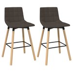 vidaXL Tabourets de bar lot de 2 taupe tissu