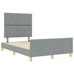 vidaXL Cadre de lit avec tête de lit Gris clair 120 x 190 cm tissu