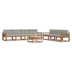 vidaXL Ensemble de canapés d'extérieur 8 Pièces Gris Naturel et Clair