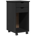 vidaXL Cabinet roulant 34 x 39 x 65 5 cm Pin massif Noir