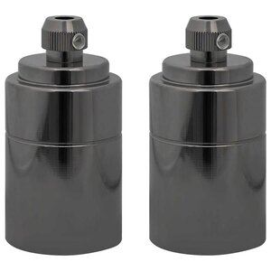vidaXL Douilles de lampe 2 Pièces noir brillant E27