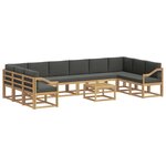 vidaXL Ensemble de canapés d'extérieur 11 Pièces Blanc et anthracite