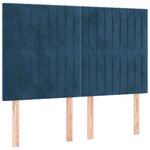 vidaXL Sommier à lattes de lit et matelas Bleu foncé 140x200cm Velours