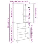 vidaXL Haut Armoire Chêne noir 69 5 x 34 x 180 cm Bois d'ingénierie