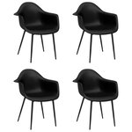 vidaXL Chaises à manger lot de 4 noir PP