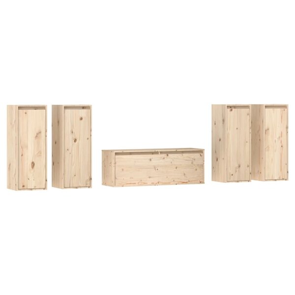 vidaXL Meubles TV 5 Pièces Bois massif de pin