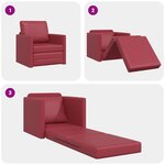 vidaXL Sofa Lit de Sol Rouge bordeaux 74 x 77 x 81 cm Faux cuir