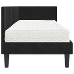 vidaXL Cadre de lit d'angle avec matelas Noir 80 x 200 cm Velours