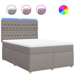 vidaXL Sommier à lattes de lit avec matelas Taupe 140x190 cm Tissu