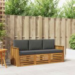 vidaXL Ensembles de canapés avec coussin 3 Pièces Naturel et Anthracite