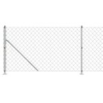vidaXL Clôture en mailles de chaîne avec bride argenté 1x25 m