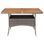 vidaXL Table d'extérieur Gris Résine tressée et bois d'acacia solide