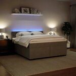 vidaXL Sommier à lattes de lit et matelas Gris clair 180x200cm Velours