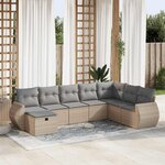 vidaXL Salon de jardin avec coussins 8 Pièces beige résine tressée