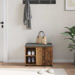 vidaXL Banc d'entrée avec coussin Uni Bois ancien 60 x 38 x 46 cm