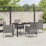 vidaXL Ensemble de salle à manger pour jardin 5 Pièces Gris polyrotin