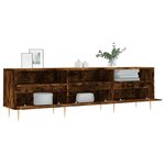 vidaXL Meuble TV chêne fumé 150x30x44 5 cm bois d'ingénierie