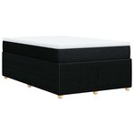 vidaXL Sommier à lattes de lit avec matelas noir 120x190 cm tissu