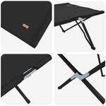 vidaXL 2 chaises longues pliantes   sacs de transport inclus  noires  en tissu Oxford 600D