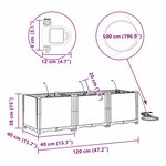 vidaXL Pots de jardin Blanc 120 x 40 x 37.5 cm Acier