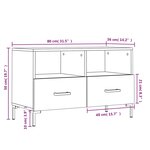 vidaXL Meuble TV Chêne fumé 80x36x50 cm Bois d'ingénierie