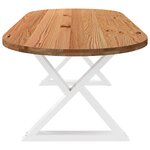 vidaXL Table à manger marron clair bois de chêne massif ovale