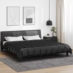 vidaXL Duvet d'été simple Noir 220 x 240 cm Satin et Microfibre